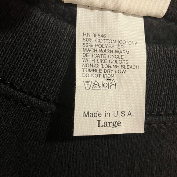 Vintage Blank Crewneck Sweatshirt Men L Black 90s USA Pro Spirit Select Sweats - Picture 5 of 13